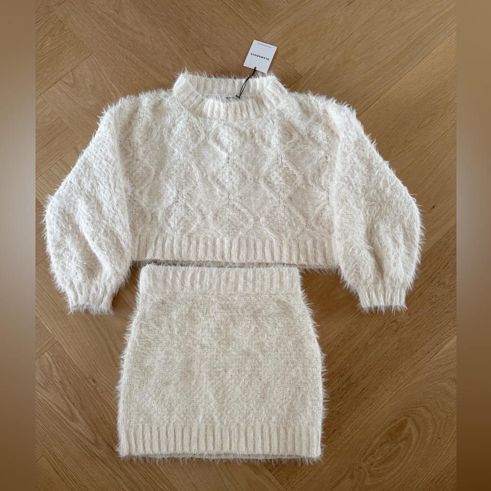 Glamorous Cream Knit Sweater Set
